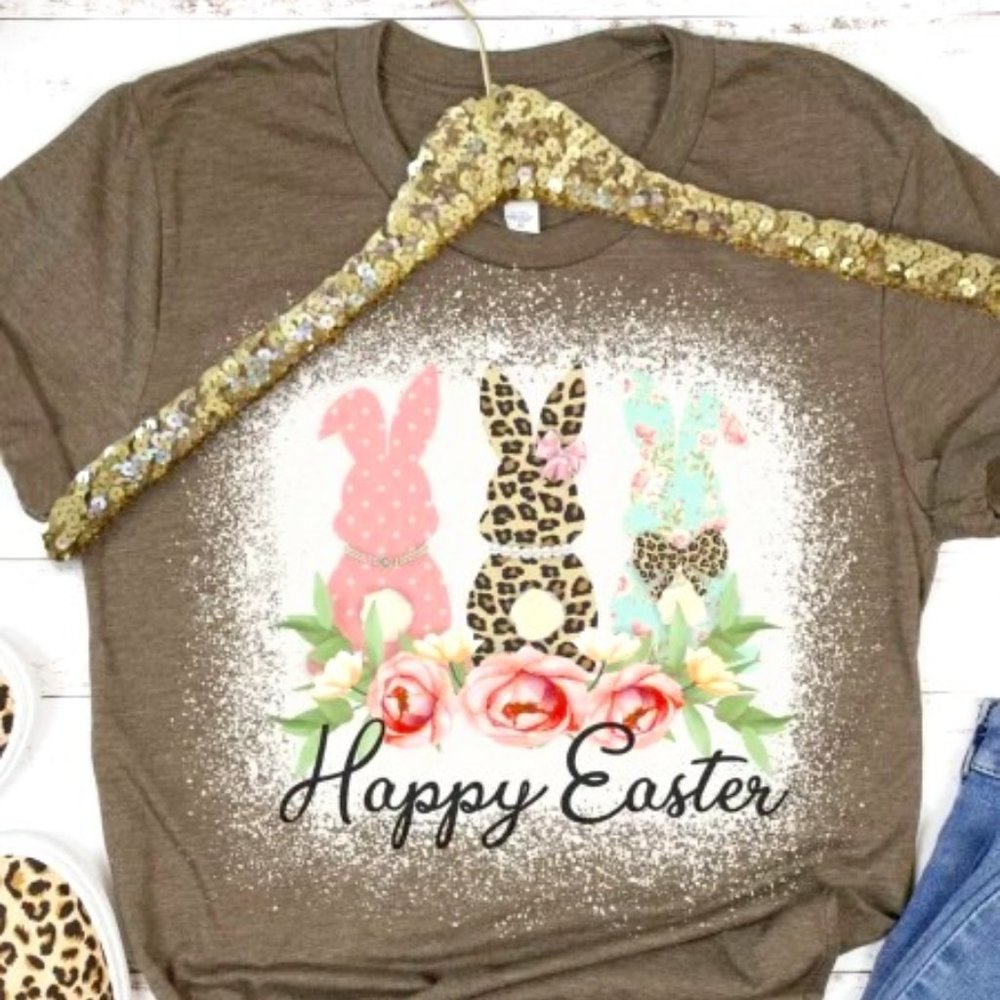 Women's Happy Easter Bunnies Graphic Tee